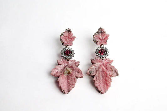 Pink Leaf Earrings